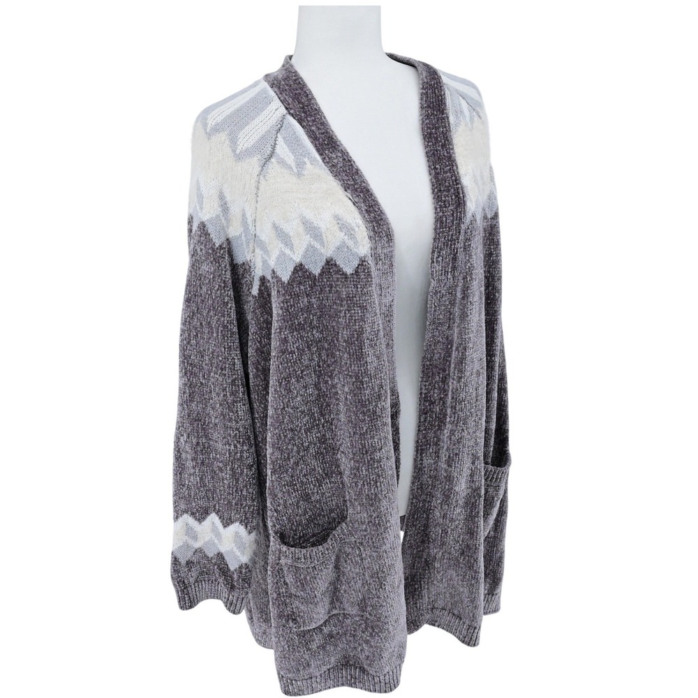2X Soft Chenille Cardigan Boho Nordic Cozy Sweater Chic Cabincore Ski Lodgecore